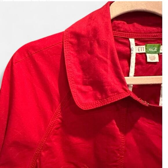 Y2K ETT Taia Red Cropped Trench Jacket Coastal Preppy French Girl Style - Picture 4 of 7
